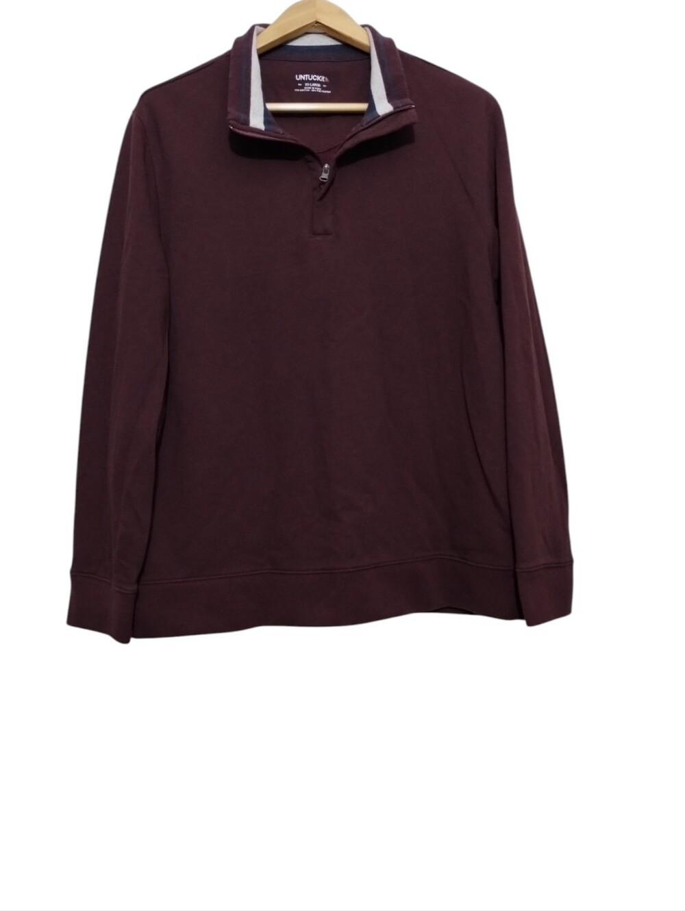 UNTUCKit Corral Quarter-zip Sweatshirt Men's XXL in Burgundy Preppy